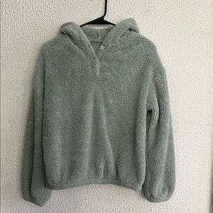 Pastel Green Cozy Hooded Sweater